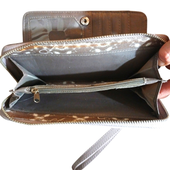 NEW Jessica Simpson Purple and Snakeskin Leather Wallets Wristlets - Picture 5 of 13